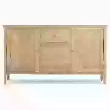 Oak 2 Door 3 Drawer Large Sideboard with Antique Brass Effect or Wooden Handles